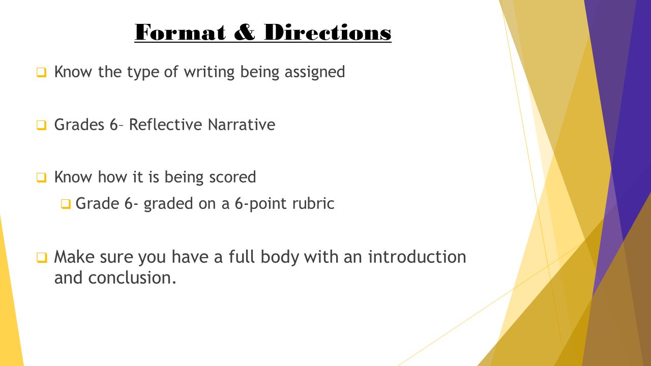 Directions on how to write an essay