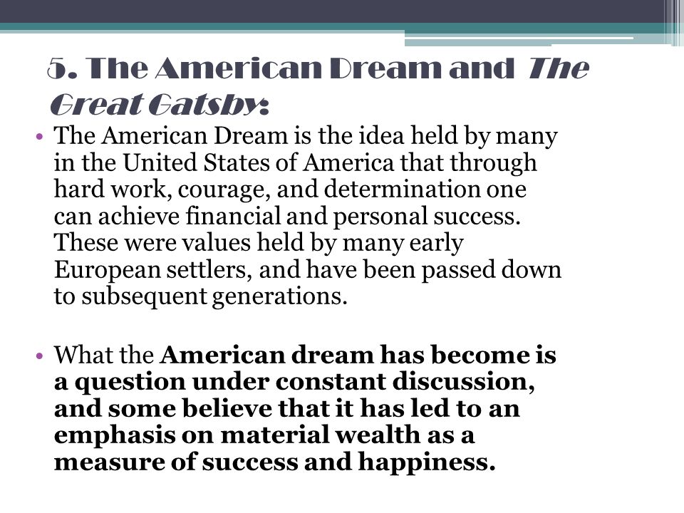 the great gatsby the american dream essay