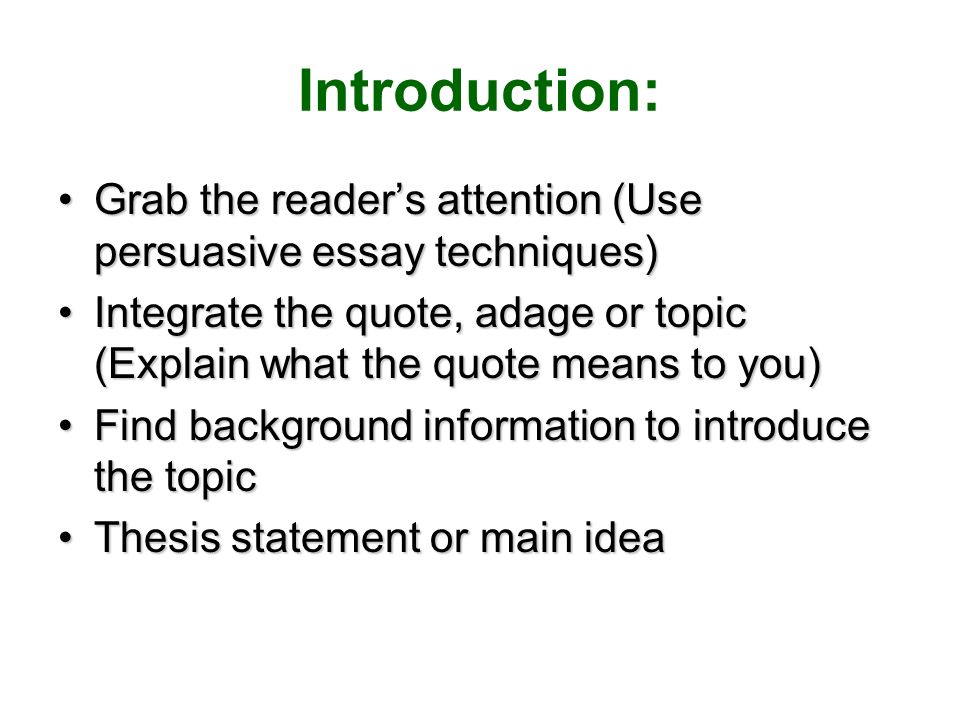 in a persuasive essay develop your argument