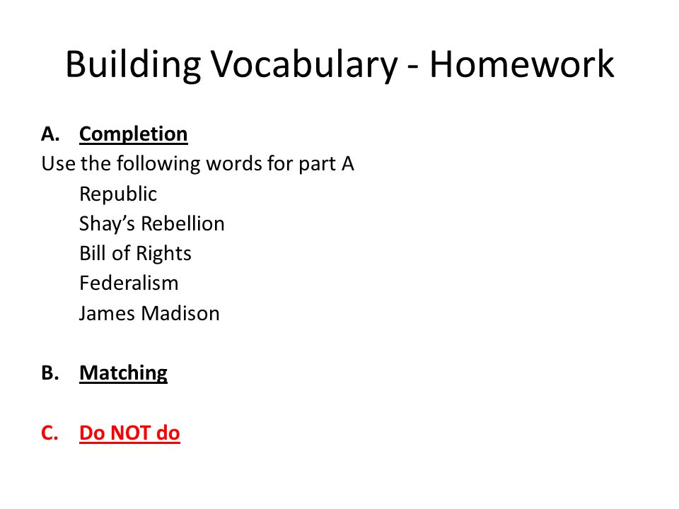 Literacy Homework Ks1