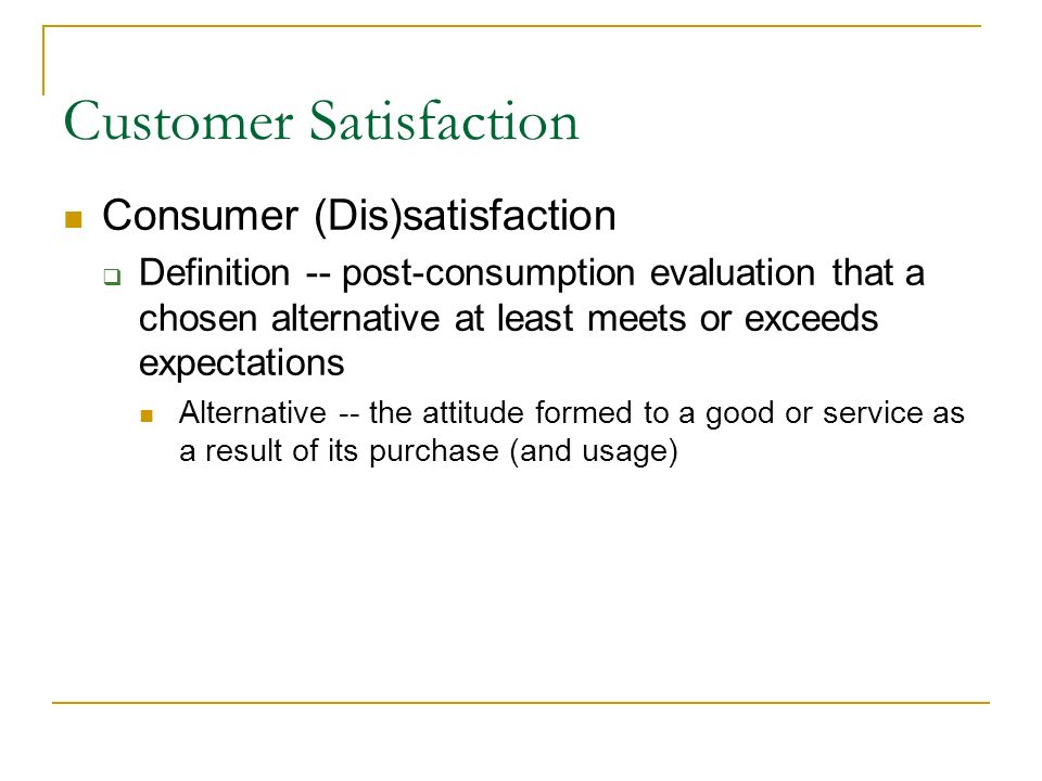 customer satisfaction definition