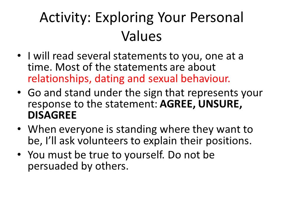 personal value statements