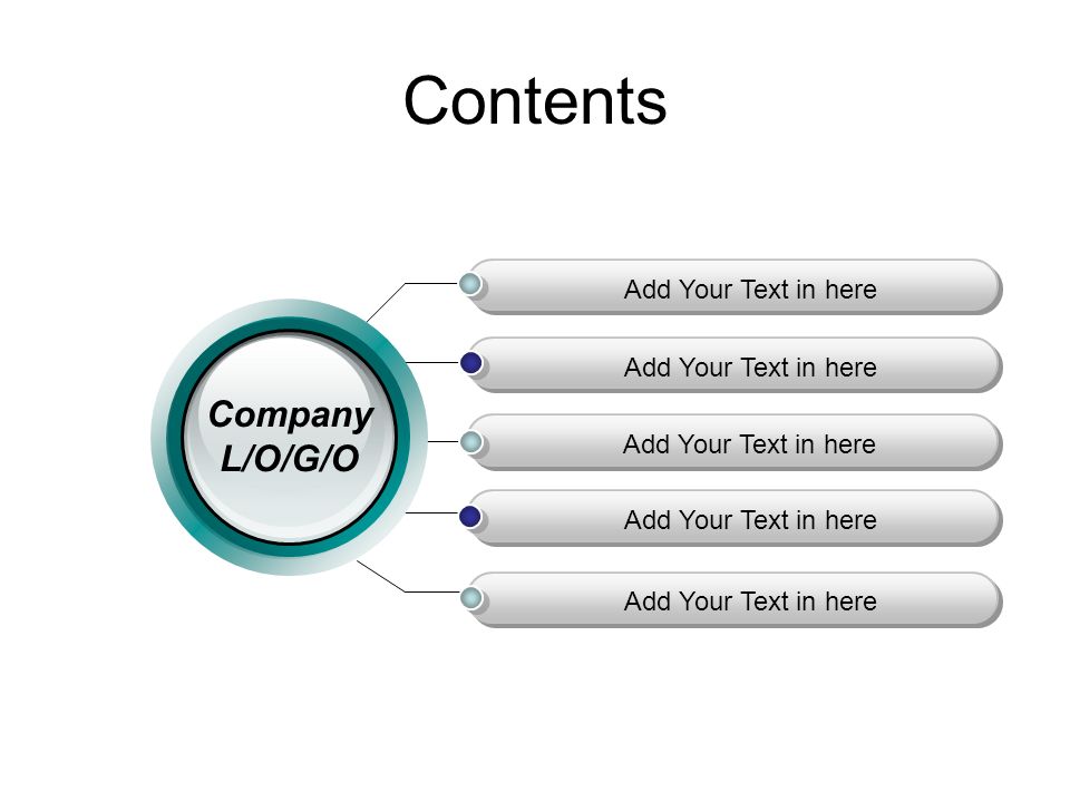 Contents Add Your Text in here Company L/O/G/O
