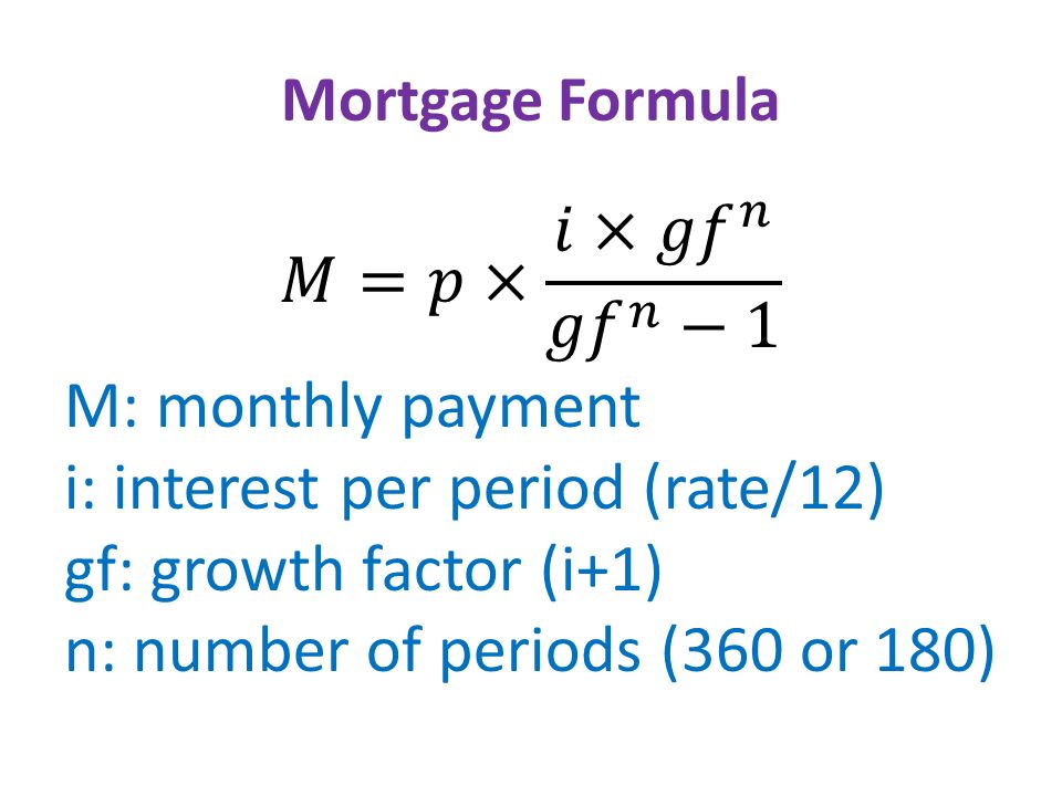 mortgage formula