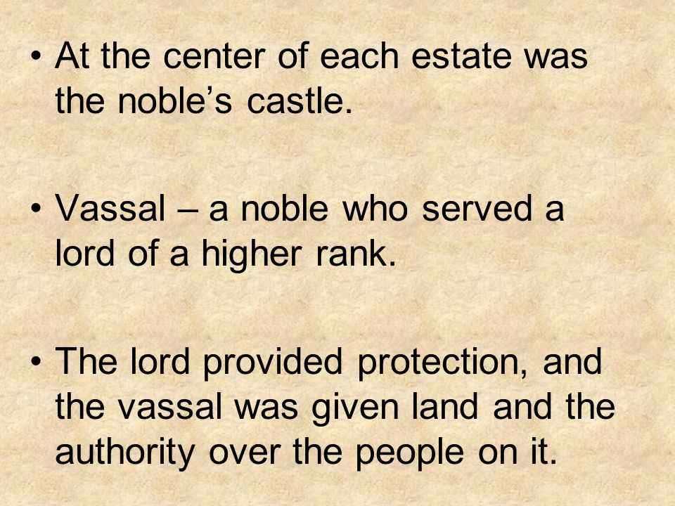 At the center of each estate was the noble’s castle.