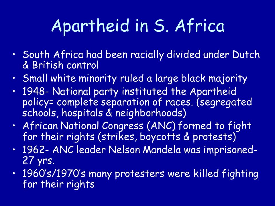 Apartheid in S.