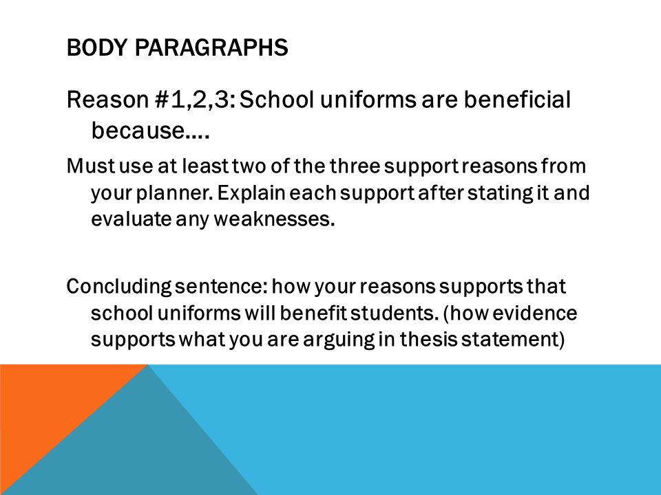 good thesis statement for school uniforms