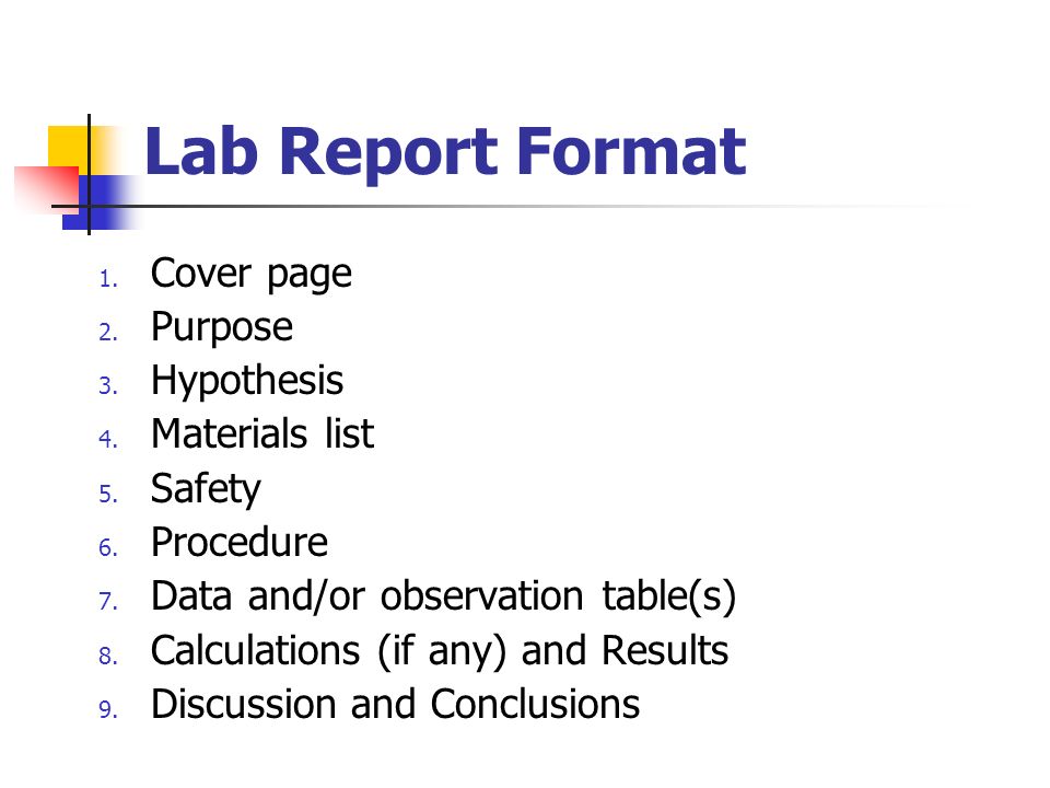 lab title page format