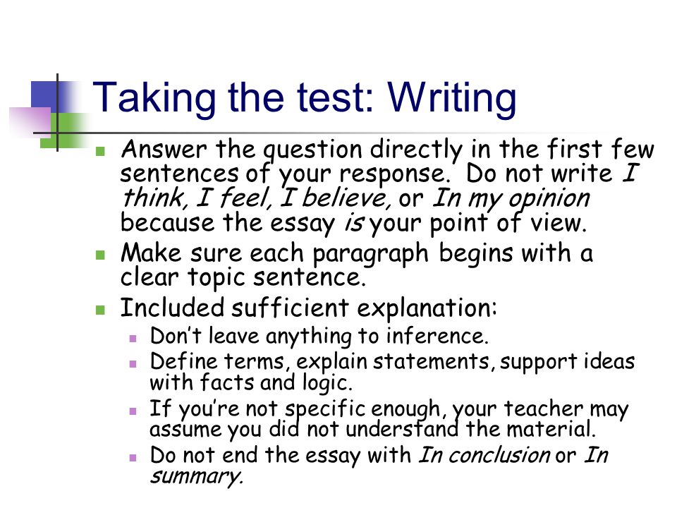preparing essay tests Preparing for tests involves explaining their purpose, examining the genre and format of multiple-choice tests, teaching the formal language of tests and test-taking strategies, and providing opportunities for students to take practice tests and these lessons should be folded into the existing instructional program, not replace it. preparing essay tests Preparing for tests involves explaining their purpose, examining the genre and format of multiple-choice tests, teaching the formal language of tests and test-taking strategies, and providing opportunities for students to take practice tests and these lessons should be folded into the existing instructional program, not replace it.