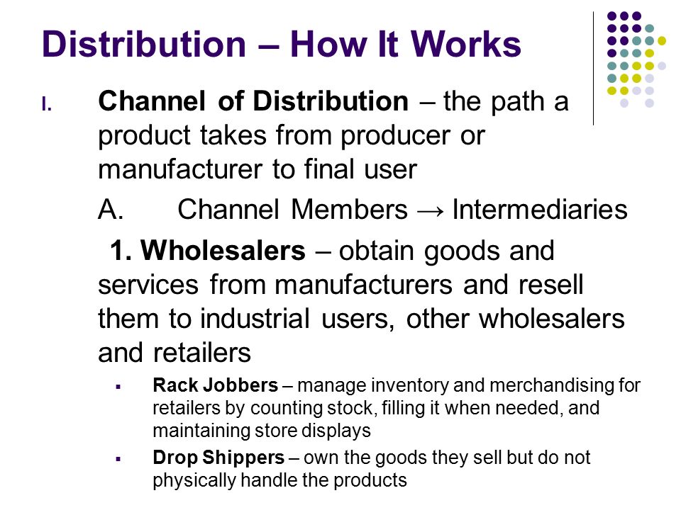 wholesaling intermediaries Wholesaling is the selling of merchandise to anyone—either a person or an organization—other than the end as intermediaries between producers and. wholesaling intermediaries Wholesaling is the selling of merchandise to anyone—either a person or an organization—other than the end as intermediaries between producers and.