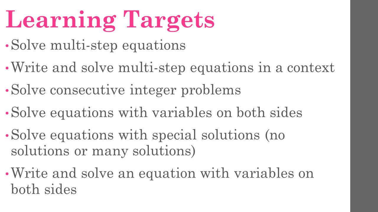 worksheet Solving Multi Step Equations Worksheets solving multi step equations with variables on both sides sides
