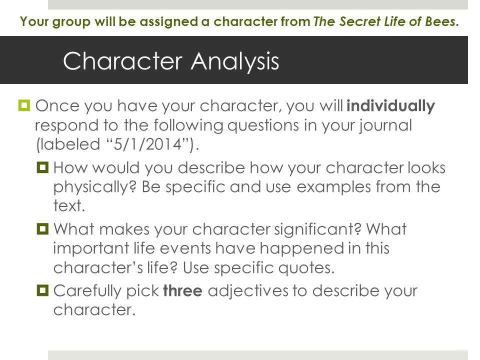 describe your character