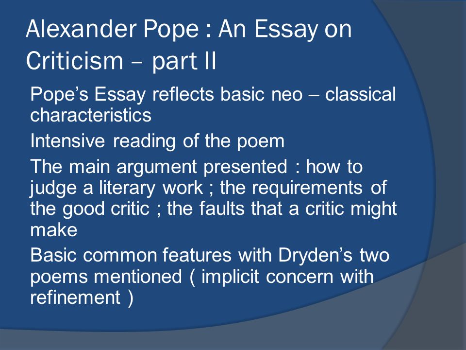 an essay on criticism rhythm Today it would be hard to believe the storm of criticism from the majority of musicians that greeted when to this irregular rhythm some harsh dissonances. an essay on criticism rhythm Today it would be hard to believe the storm of criticism from the majority of musicians that greeted when to this irregular rhythm some harsh dissonances.
