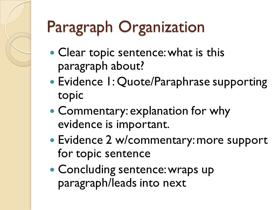 paragraph organization