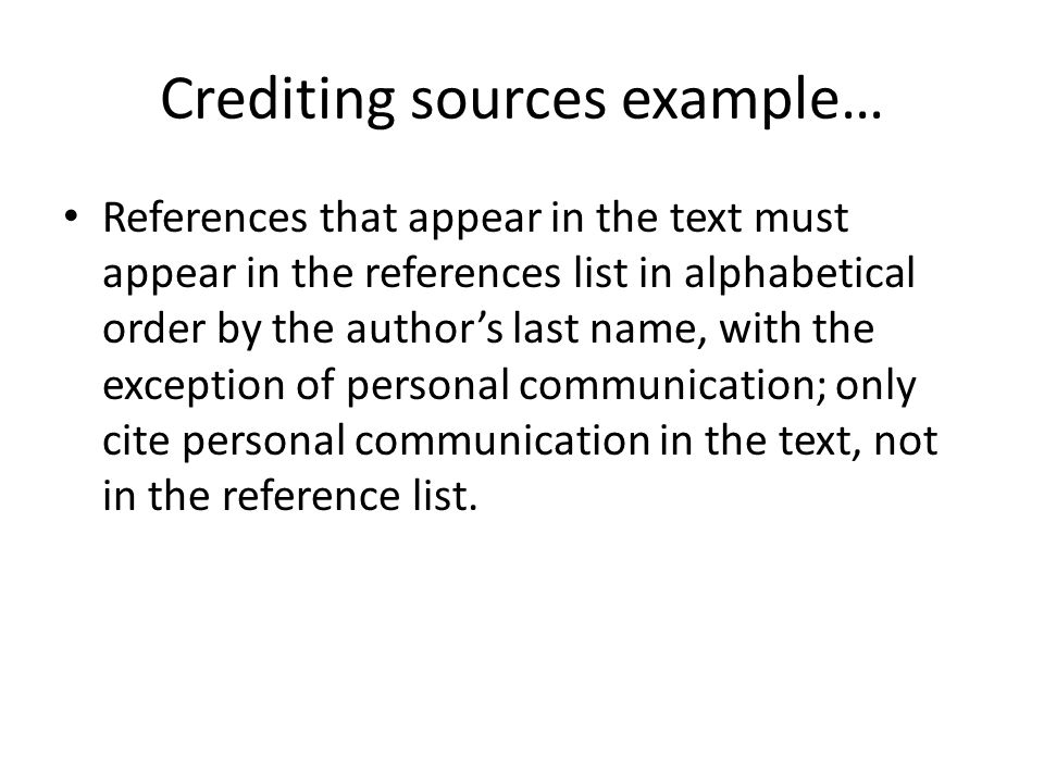 personal reference list example