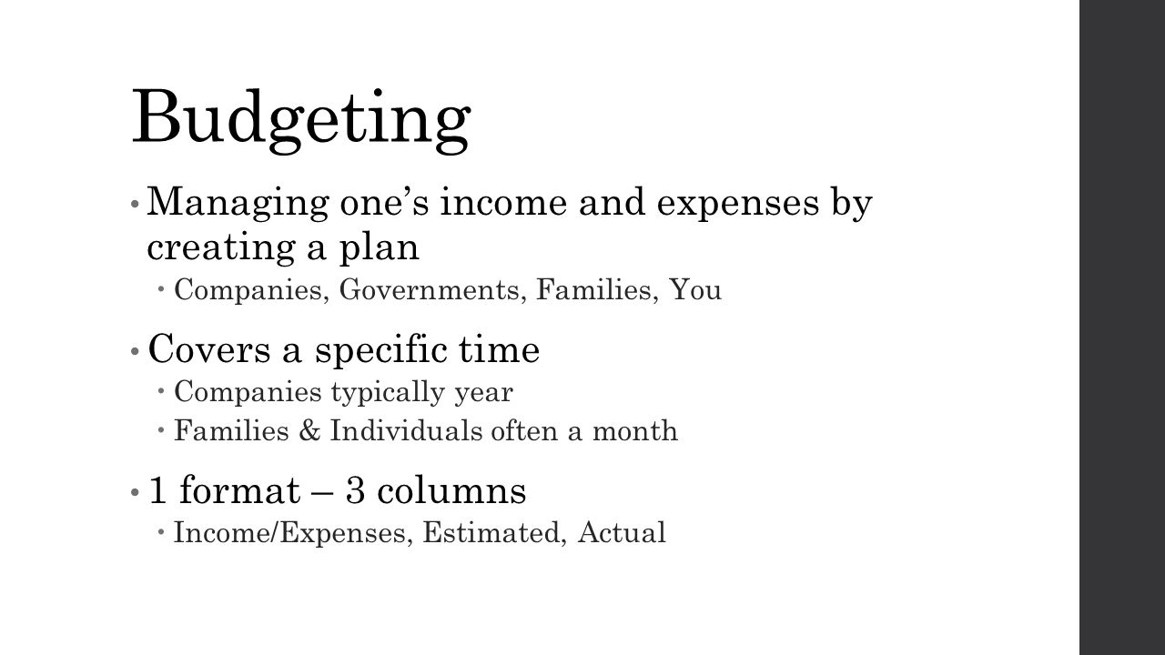 budgeting for families
