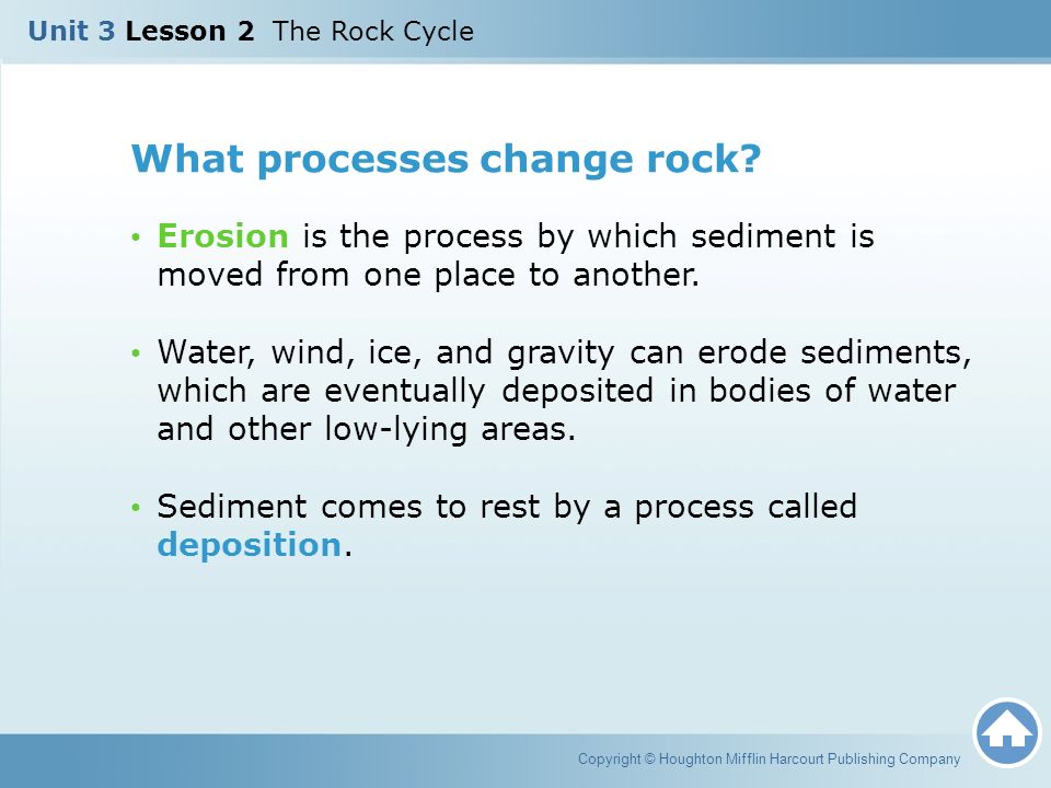 Unit 3 Lesson 2 The Rock Cycle Copyright Houghton Mifflin 5 What