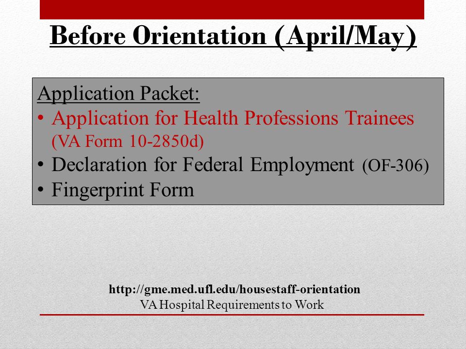 va housestaff inprocessing l chad hood m d associate chief of va form 10 2850d