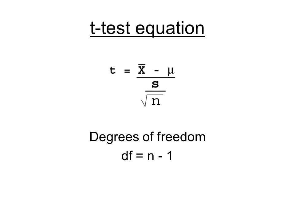 Psychology 290 Lab Z Tests T March 5 7 2007 Test 7 T Test Equation Degrees Of Freedom Df N 1