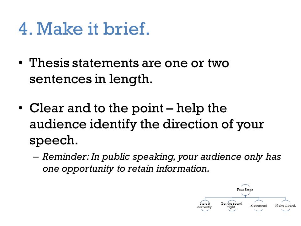 thesis statements four steps to