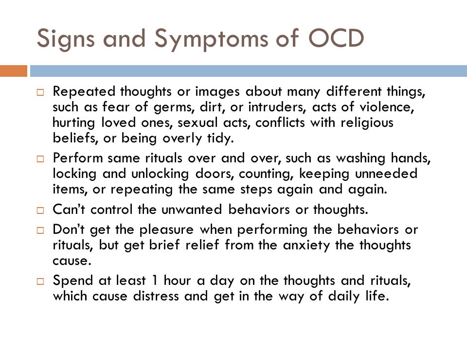 a definition and symptoms of the obsessive compulsive disorder Ocd symptoms are at times regarded as ego-dystonic because they are experienced as alien and repulsive to the person obsessive-compulsive disorder. a definition and symptoms of the obsessive compulsive disorder Ocd symptoms are at times regarded as ego-dystonic because they are experienced as alien and repulsive to the person obsessive-compulsive disorder.