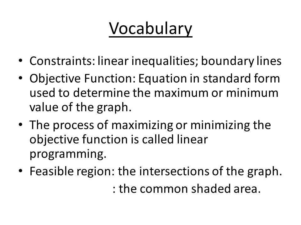 objective function vs constraints in linear Linear equality constraints fmincon expects the constraint function to have four outputs , especially if the objective or constraint functions are large. objective function vs constraints in linear Linear equality constraints fmincon expects the constraint function to have four outputs , especially if the objective or constraint functions are large.