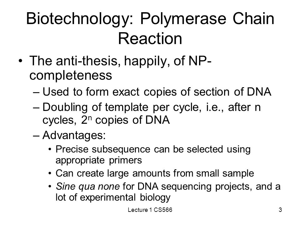 Polymerase chain reaction thesis