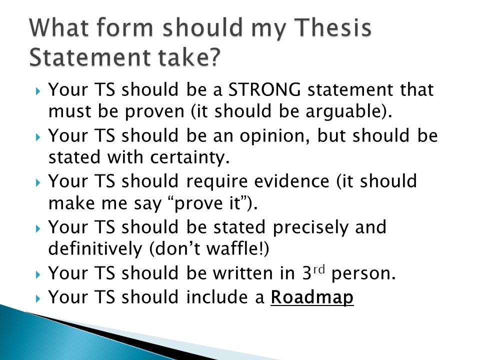a thesis statement should include