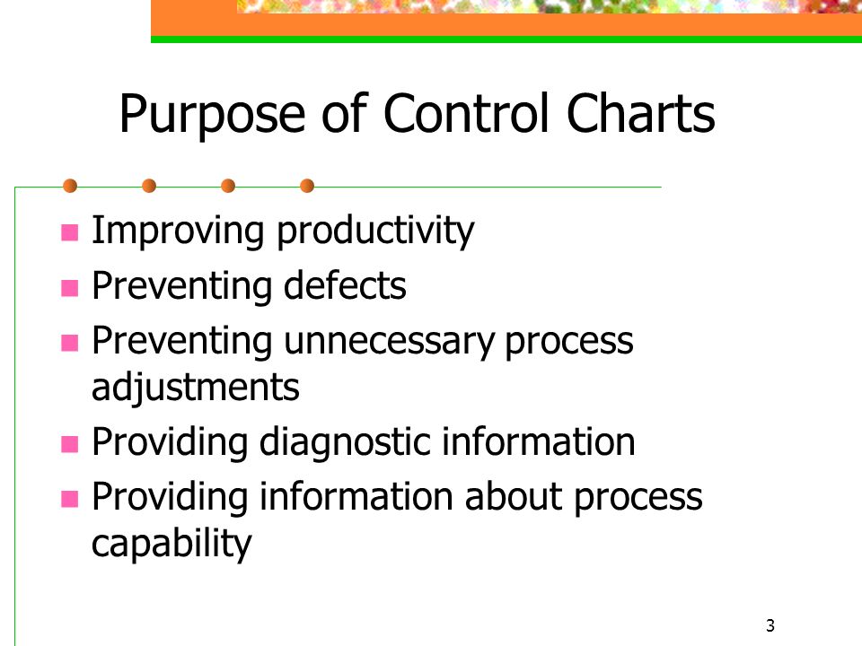 1 statistical process control is a tool for achieving process what is the purpose of control charts