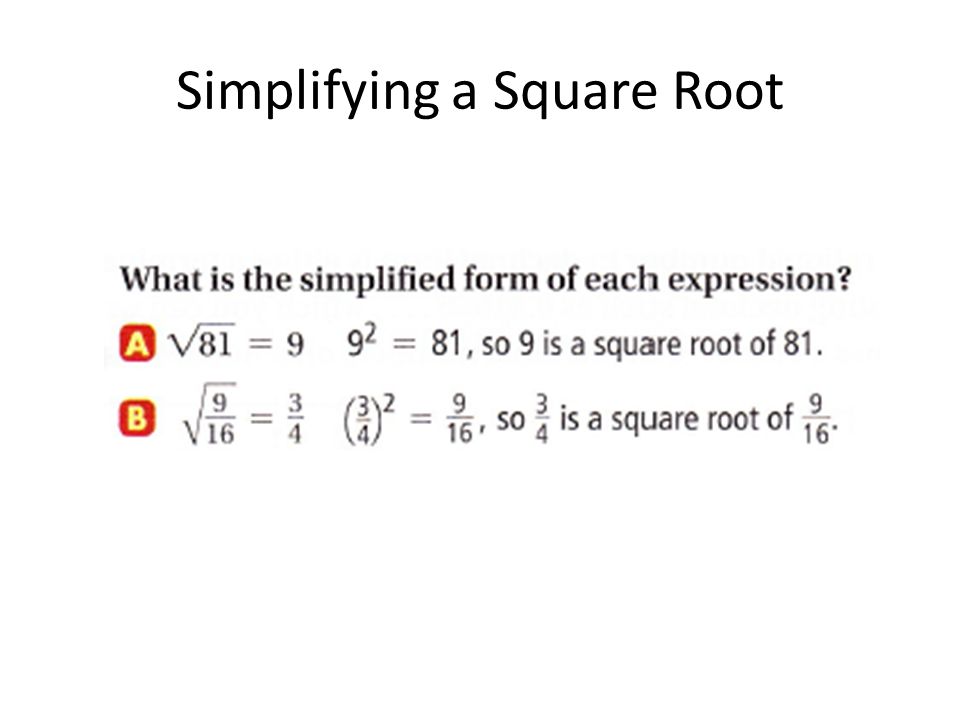 Simplifying a Square Root