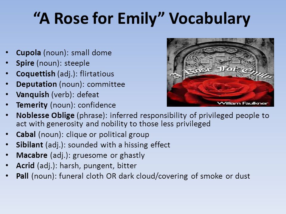 a rose for emily analysis Literary analysis - a rose for emily 5 pages 1172 words march 2015 saved essays save your essays here so you can locate them quickly. a rose for emily analysis Literary analysis - a rose for emily 5 pages 1172 words march 2015 saved essays save your essays here so you can locate them quickly.
