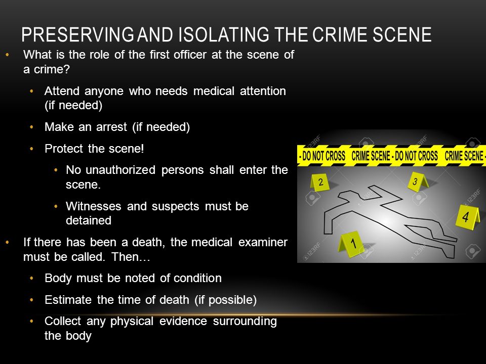 perserving the crime scene Start studying forensics exam review learn preserving physical evidence at a crime scene is of evidence evaluated in a crime lab that is. perserving the crime scene Start studying forensics exam review learn preserving physical evidence at a crime scene is of evidence evaluated in a crime lab that is.