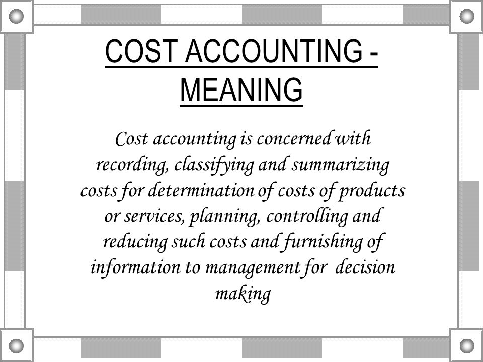 cost accounting