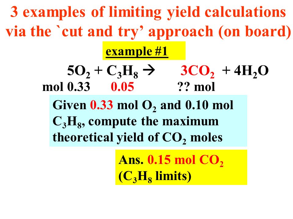 3 Examples Of Limiting Yield Calculations Via The Cut And Try 3 Examples Of Limiting Yield Calculations Via The Cut And Try Approach On