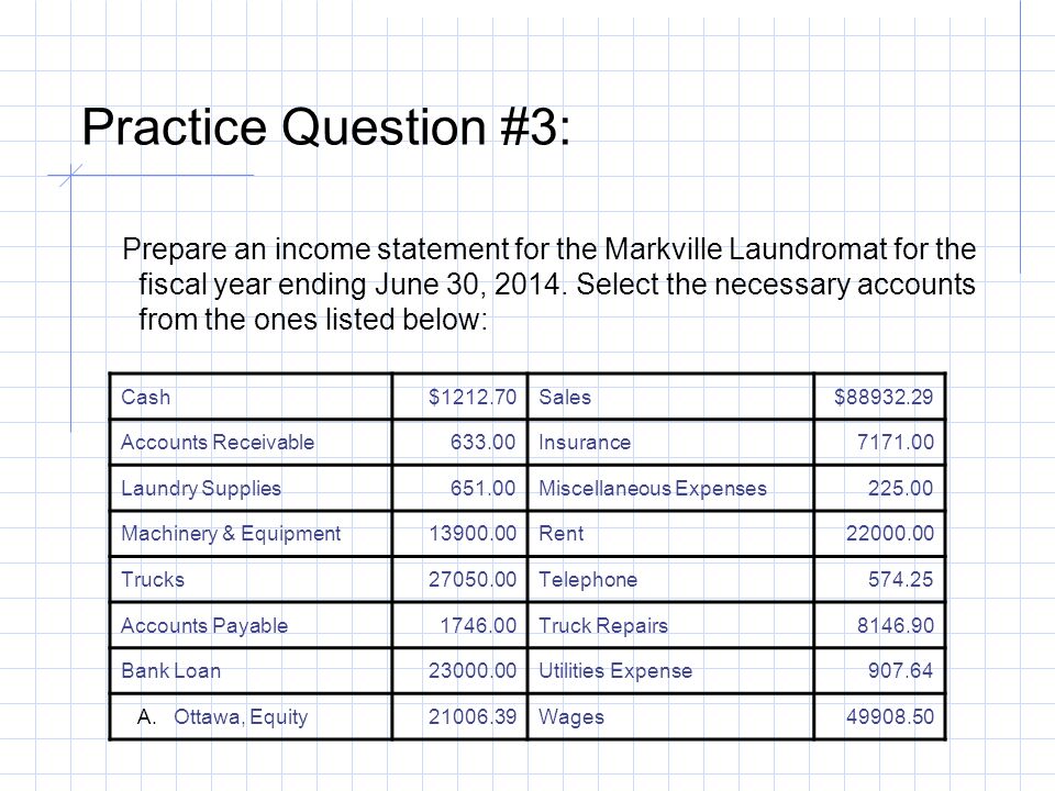 prepare an income statement