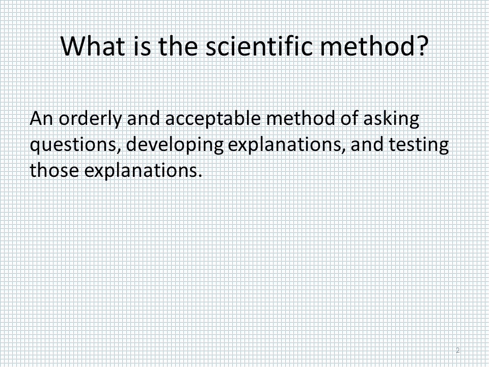 The scientific method The key to a successful science fair project. 1
