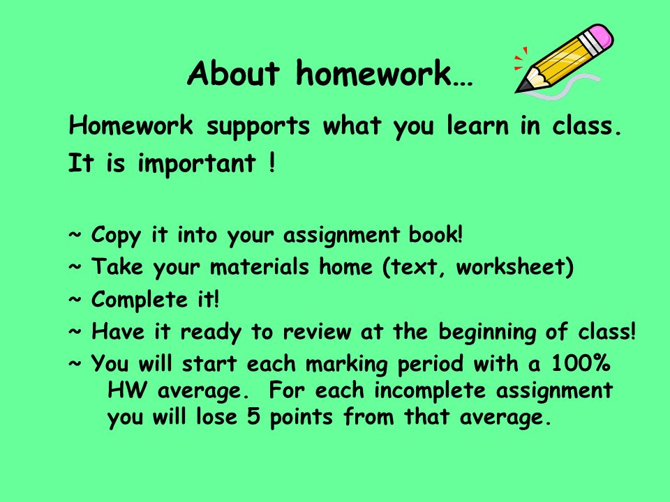 Homework Social Story