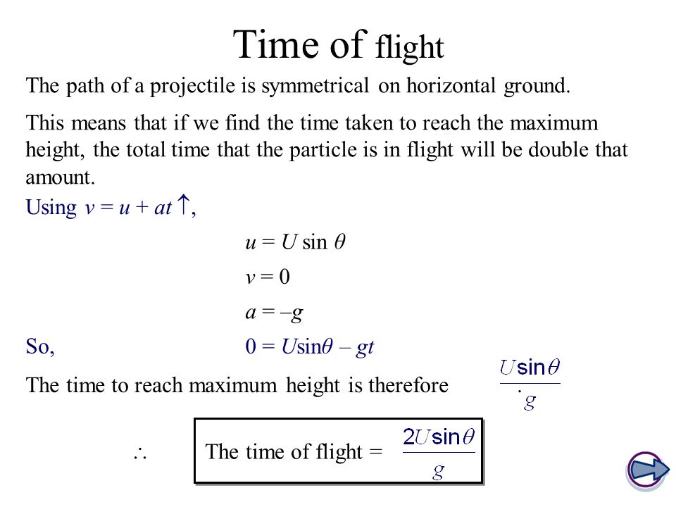 Lesson Objective Understand That We Can Use The Suvat Equations 11 Time Of Flight