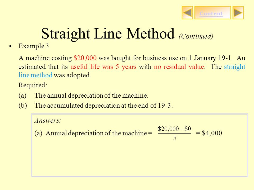 straight line method depreciation
