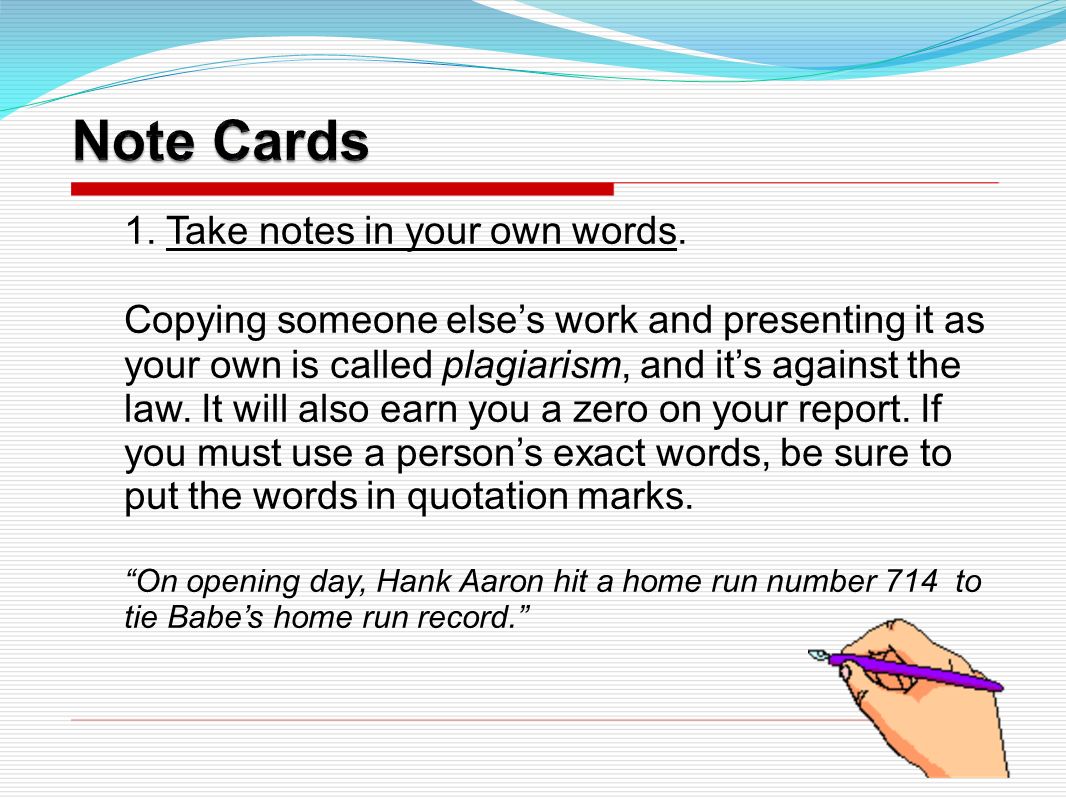 What Are Note Cards For A Research Paper