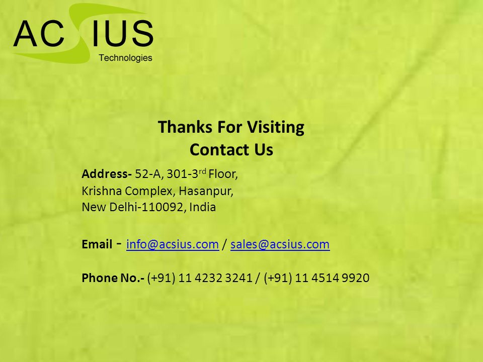Thanks For Visiting Contact Us Address- 52-A, rd Floor, Krishna Complex, Hasanpur, New Delhi , India  - /  Phone No.- (+91) / (+91)