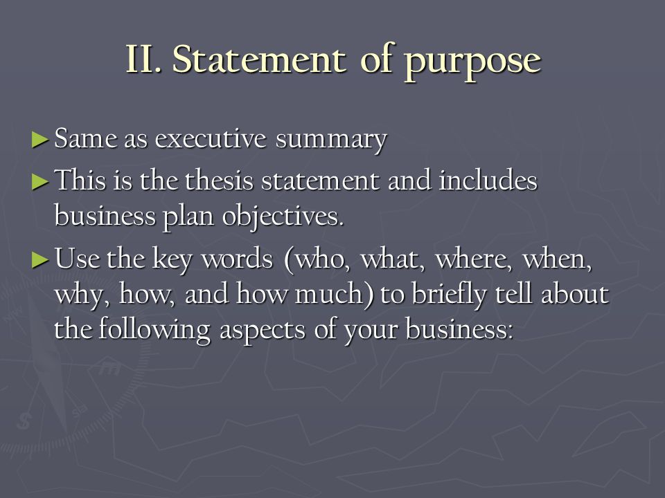 business plan thesis statement This post dissects the components of a good thesis statement and gives 10 thesis statement examples to inspire your next argumentative essay. business plan thesis statement This post dissects the components of a good thesis statement and gives 10 thesis statement examples to inspire your next argumentative essay.