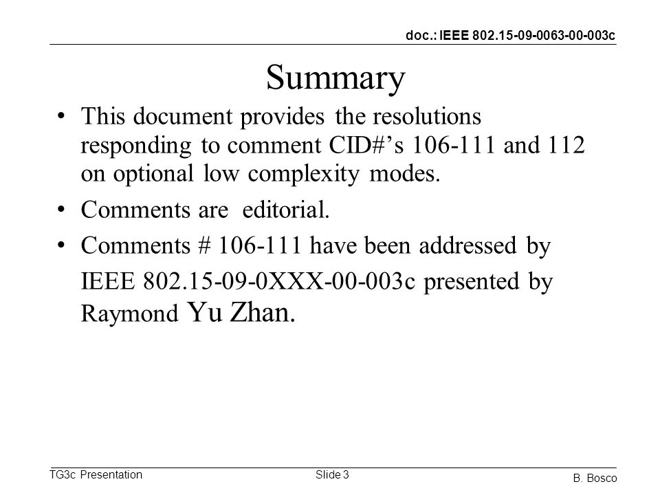doc.: IEEE c TG3c Presentation B.
