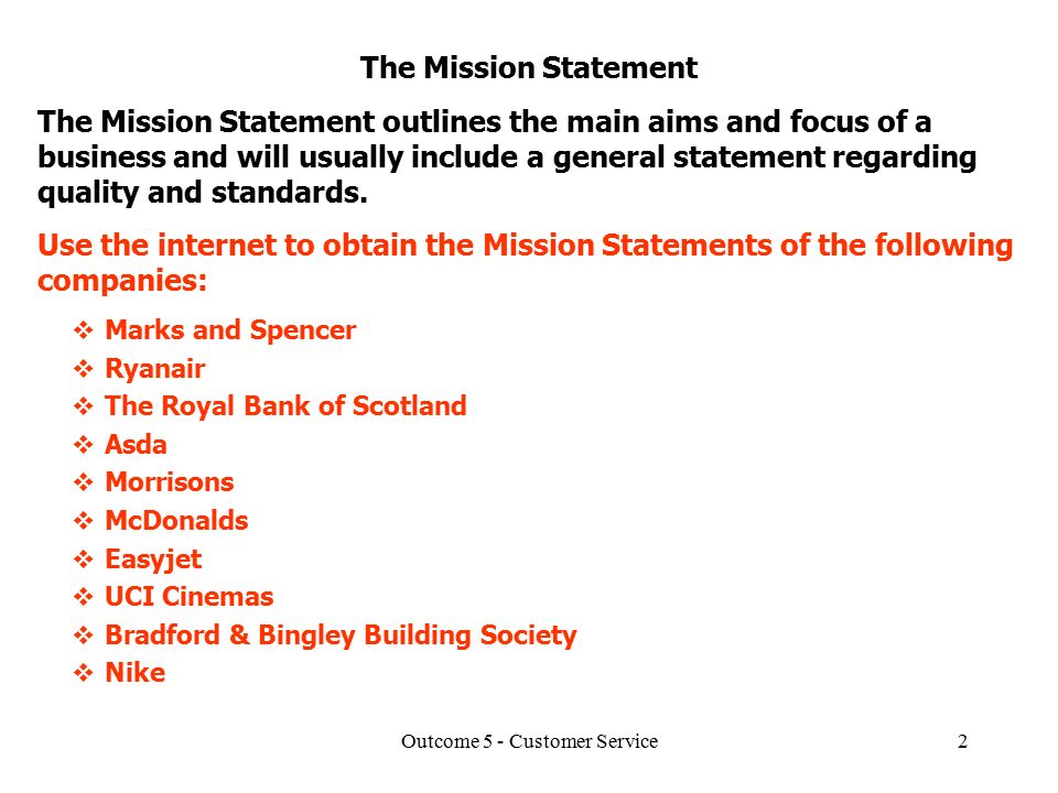 customer service statement