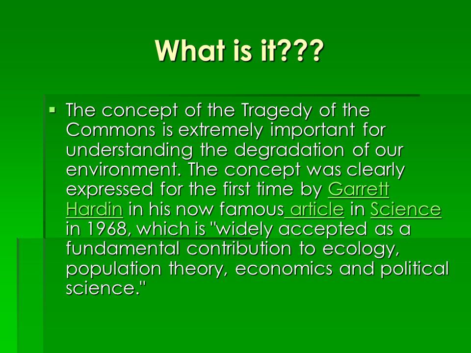 Tragedy Of The Commons Essay