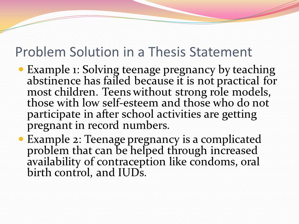 Teenage pregnancy prevention thesis statement