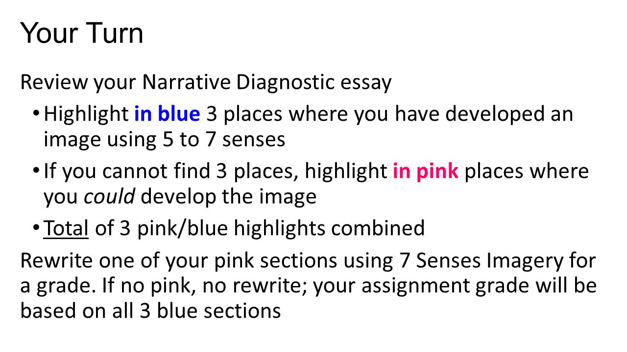 diagnostic essay sample
