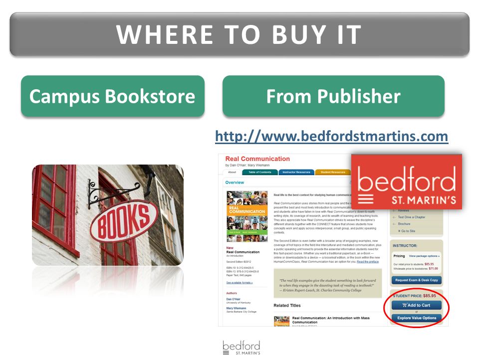 WHERE TO BUY IT From Publisher Campus Bookstore