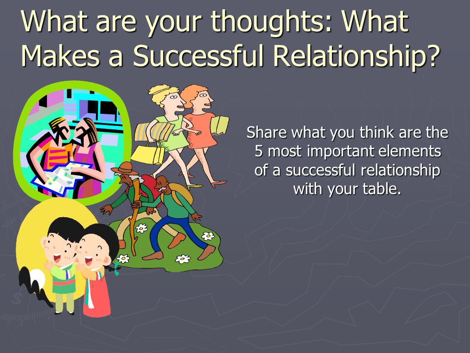 What are your thoughts: What Makes a Successful Relationship.