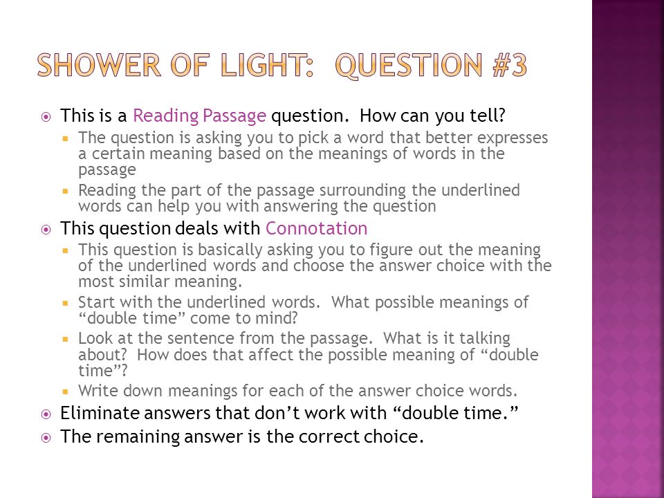  This is a Reading Passage question. How can you tell.